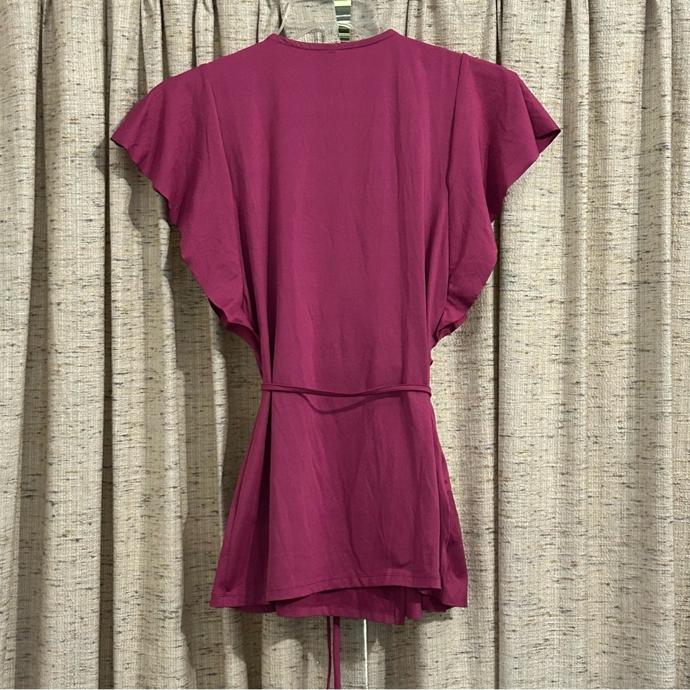 Ruby Ribbon Swing Wrap Top - Picture 7 of 9